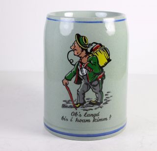 Vintage German Cartoon Stein/mug 5 " Tall Germany By Gerz Circa 1920 