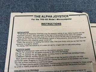 Alpha Products Joystick Controller for Radio Shack TRS - 80 Model 1 Microcomputer 6