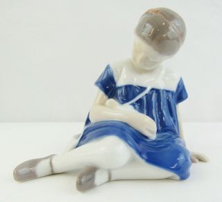 Vintage B&g Bing & Grondahl Figurine - Girl Holding Doll - Denmark - 1526