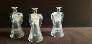 3 Vintage 24 Lead Clear Crystal Candle Holders 7 