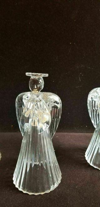 3 Vintage 24 Lead Clear Crystal Candle Holders 7 