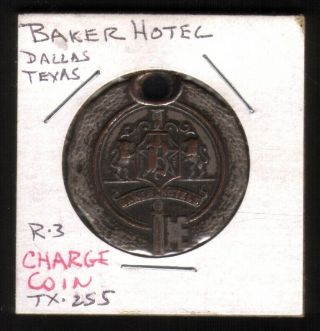 Baker Hotels Credit Key: Dallas Texas Vintage Metal Charge Coin (spots & Dents)