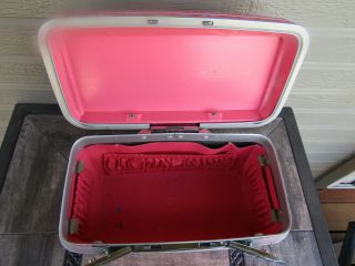 Vintage Marbled Pink Samsonite Travel Train Case Cosmetic Make Up Luggage 7