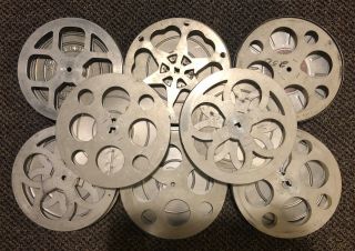 8 Vintage Aluminum Film Cans & Reels Spools For 400 