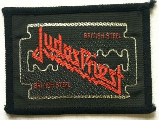 Judas Priest - British Steel - Old Og Vtg 70/80`s Woven Patch Sew On Aufnäher