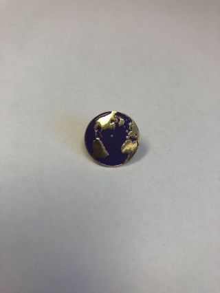 Vintage Gold and Purple Earth Metal Enamel Lapel Pin 2