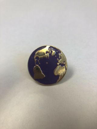 Vintage Gold and Purple Earth Metal Enamel Lapel Pin 5
