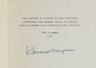 A Writer ' s Notebook W.  SOMERSET MAUGHAM SIGNED Limited First Edition 1949 1st 7