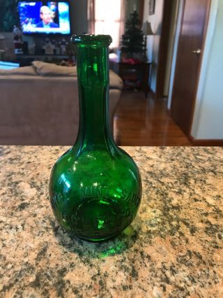 Vintage Horton - Cato Hc Mfg Co Forest Green Glass Royal Sauce Bottle Detroit