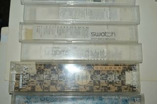 10 Vintage Swatch Watch Empty Plastic Cases For Scuba Gents Lady Swatch 3