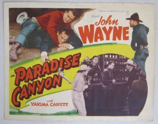 Vintage 1940s Paradise Canyon Movie Re - Release Lobby Card John Wayne