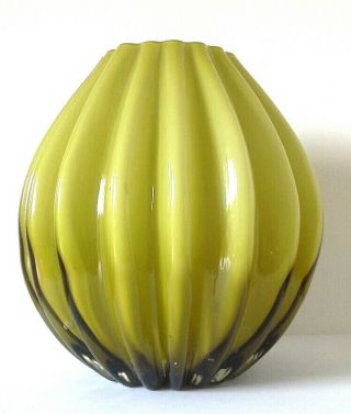 Vintage Empoli,  Italian Cased Glass Vase