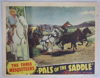 Vintage 1938 Pals In The Saddle Lobby Card John Wayne,  Ray Corrigan