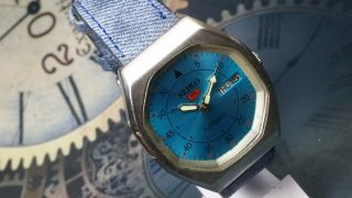 Vintage Seiko 5 Automatic Movement Day Date Mens Wrist Watch B297,