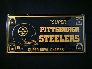 Vintage 1979 “super” Pittsburgh Steelers Bowl Champs License Plate