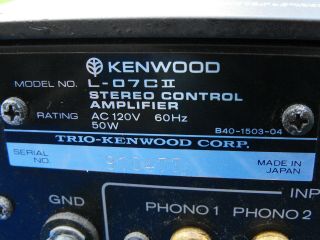 High - End Kenwood L - 07CII Stereo Preamplifier Preamp MM MC Phono Sound 11