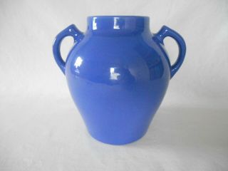 Vintage Pfaltzgraff York Pottery Blue Glossy 2 Handle Vase 112 - Keystone Mark