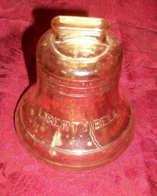 Vintage Anchor Hocking 1940/50 ' s Carnival Glass Liberty Bell Bank - 4 