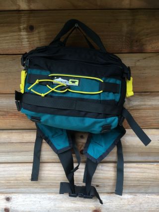 Vtg Mountainsmith Green Black Yellow Lumbar Waist Hiking Camp Pack Bag Fanny