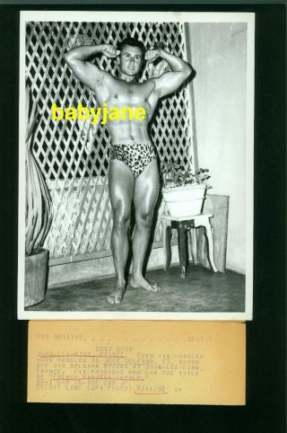 Jose Delfino Vintage 7x9 Photo 1958 Physique Bodybuilder French Riviera Appolo