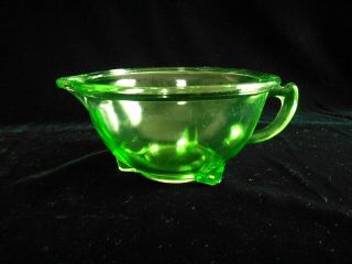 Vintage Hazel Atlas Depression Green Glass Batter Pitcher Mixing Bowl W/spout &
