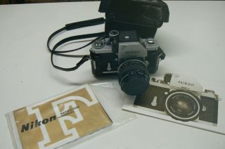Nikon F Body Camera With Micro - Nikkor - S 1:3.  5 / 55mm Lens
