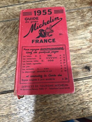 Vintage: Michelin Guide To France Book 1955 Motorists Car Map