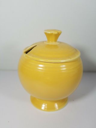 Vintage Fiesta Ware Yellow Marmalade Jar With Lid Hlc Usa