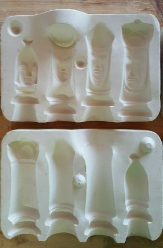 Vintage 1965 Duncan Chess Set Ceramic Molds 167&168 2