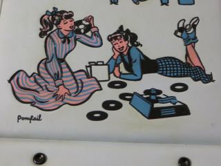 Vintage Ponytail Tune Tote 50 ' s - 60 ' s Padded Record carrying case 45 7 