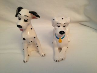 Vintage Disney 101 Dalmatians Pongo & Perdita Porcelain Ceramic Figurines Japan