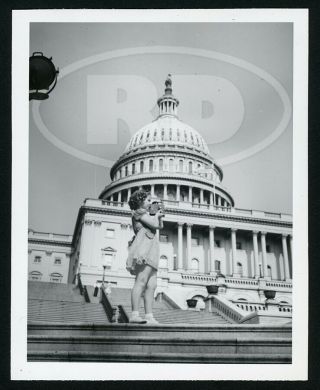 Vintage Scarce 4x5 Candid Photo - Shirley Temple At Us Capital W Camera Dc 1938