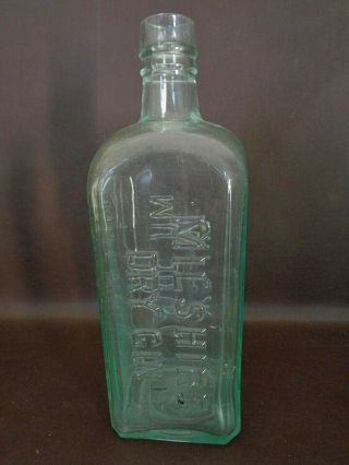 Vintage Milshine Dry Gin Green Glass Bottle (15c003)