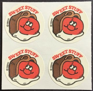 4 Block Vintage Trend Matte Scratch & Sniff Stickers - Chocolate Cherry -