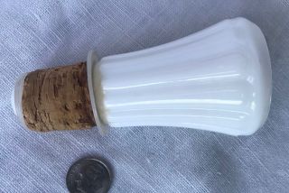 Decanter Stopper,  Milk Glass Cork 3.  5 " Tall Vintage