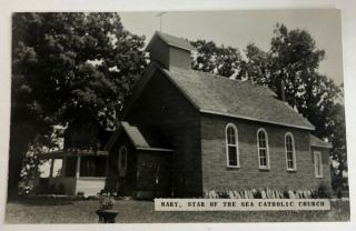 Vintage Postcard Mary Star Of The Sea Catholic Church Peleeisland Ontario Canada