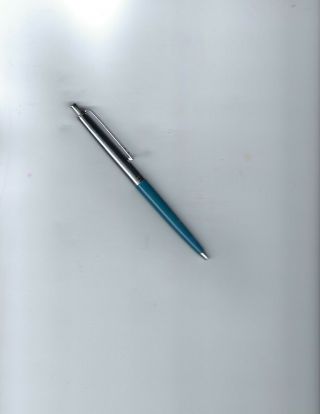 Vintage Paper Mate Profile Regular Grip Cedar Blue Ball Point Pen W/black Refill
