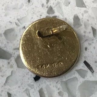 Vintage 14K Solid Yellow Gold Tie Tack Lapel Pin 1.  25 Grams Monogrammed 2