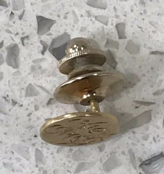 Vintage 14K Solid Yellow Gold Tie Tack Lapel Pin 1.  25 Grams Monogrammed 3