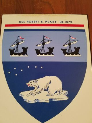 U.  S.  NAVY VINTAGE MILITARY USS ROBERT E PEARY DE 1073 PLAQUE 2