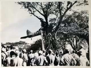 1945 Vintage Press 10x8 Photo Wwll Burma Plane Crash Freak Wreck Mars Task Force