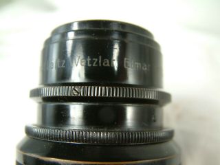 Vintage Ernst Leitz Wetzlar Elmar Lens F=13.  5 cm 1:4.  5 (black paint) screw mount 7