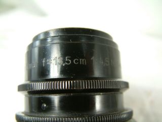 Vintage Ernst Leitz Wetzlar Elmar Lens F=13.  5 cm 1:4.  5 (black paint) screw mount 8