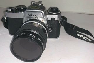 Nikon F2 35mm Film Camera W/micro - Nikkor 55mm 1:2.  8 As - Is