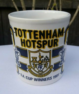 Tottenham Hotspur Spurs 1981 F.  A.  Cup Winners Vtg Football Coffee Cup / Mug
