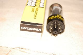 NOS Strong Vintage Sylvania 7408 / 6V6GT Black Plate Tube 3