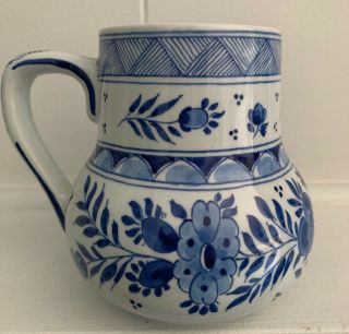 De Porceleyne Fles Royal Delft Blue Mug 1973 Vintage 4 1/2”