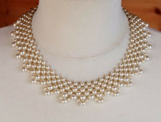 Vintage 1950s Faux Pearl Choker Necklace