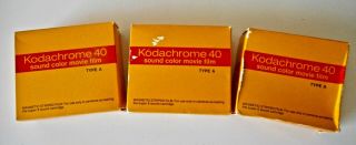 Vintage Kodachrome 40 Sound Film Exp.  Feb.  1979/jan.  1978 Boxes