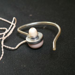Vintage Pink Made In Japan Corded Wired Earphone Earpiece Headphone Mono 3